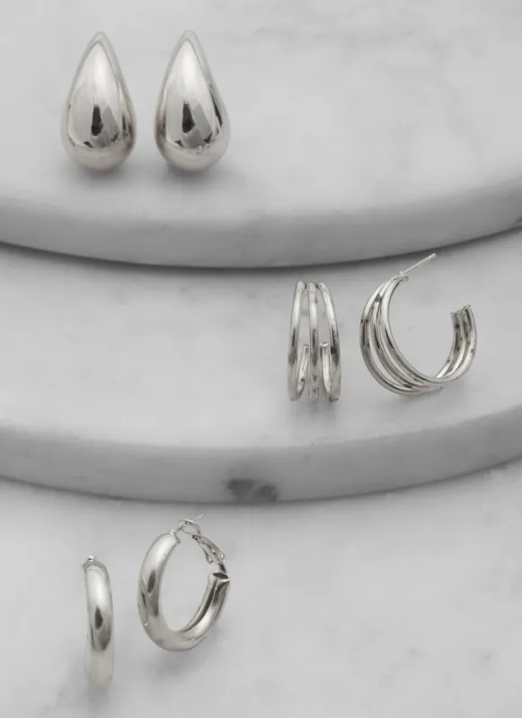 Assorted Metallic Earrings Trio sold by Rainbow