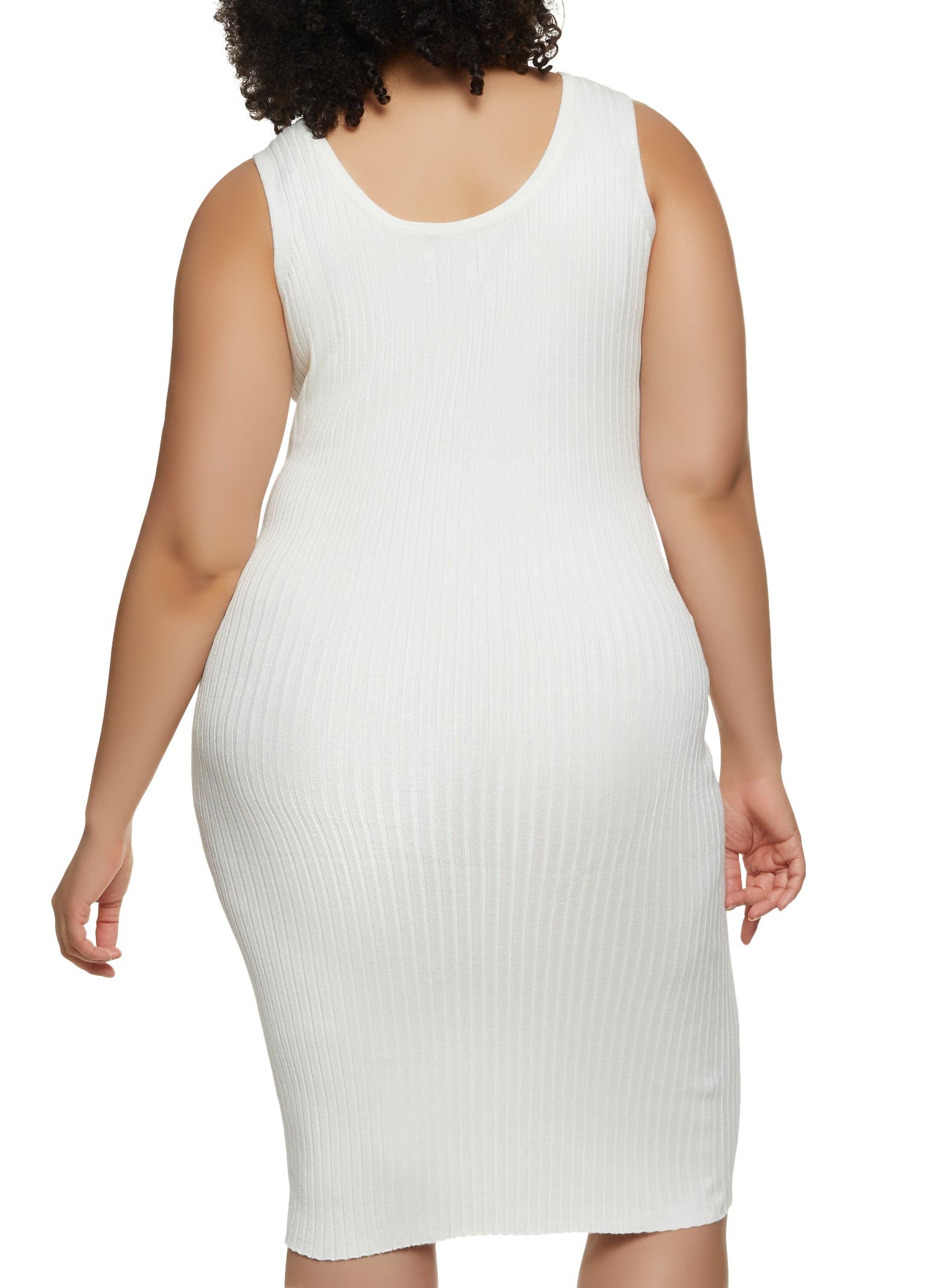 Plus Size Ribbed Knit Scoop Neck Tank Dress sold by Rainbow product image thumbnail 3