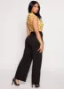 Printed Faux Wrap Tie Waist Jumpsuit sold by Rainbow
