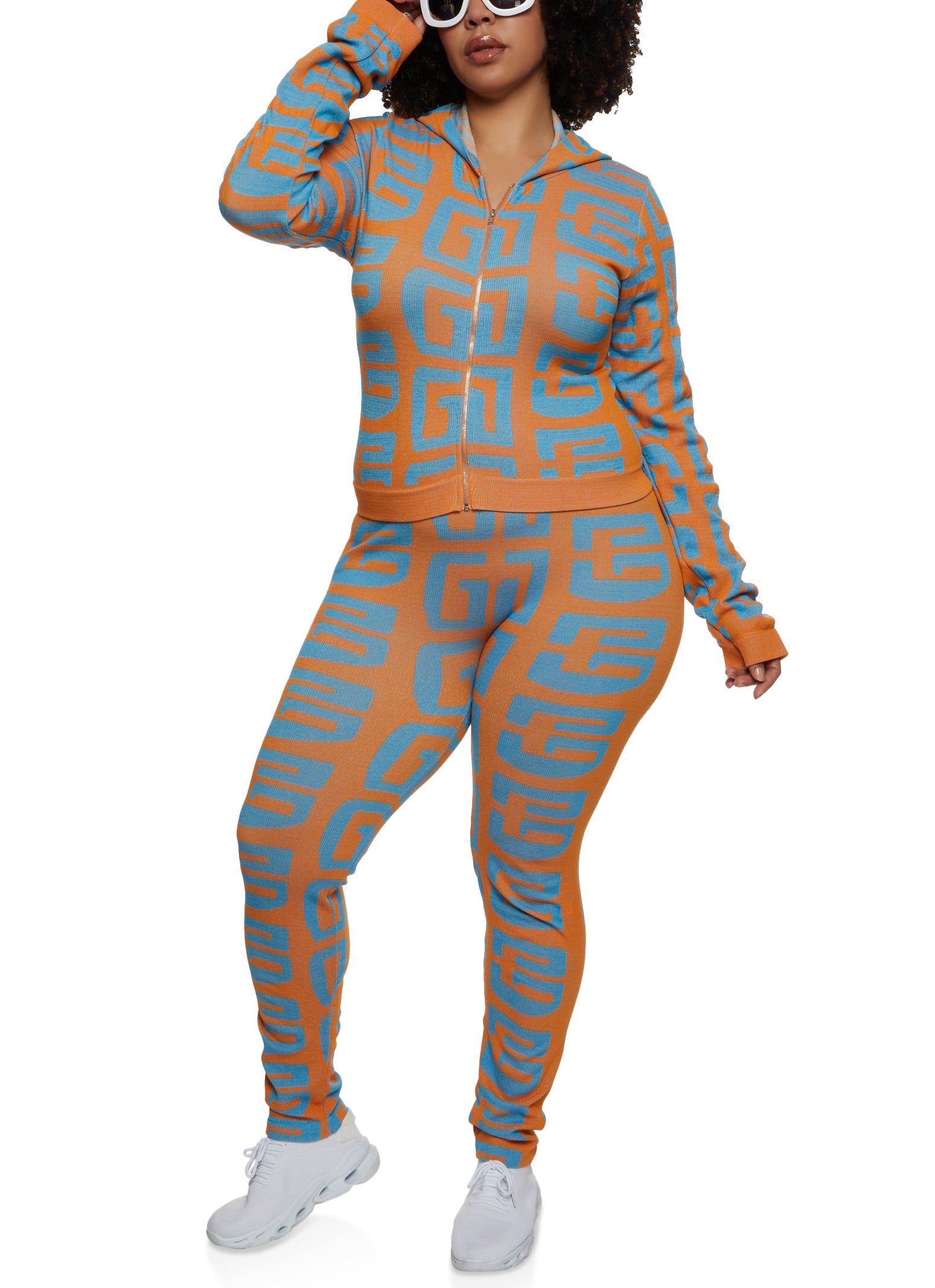 Plus Size Seamless Geometric Print Track Jacket sold by Rainbow product image thumbnail 2