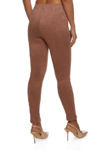 Faux Suede High Waist Pull On Pants sold by Rainbow