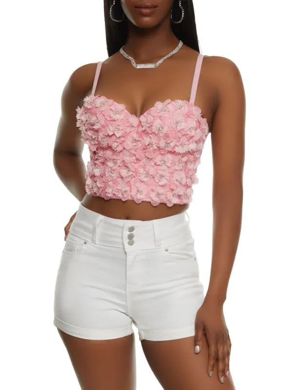 Floral Beaded Bustier Top sold by Rainbow