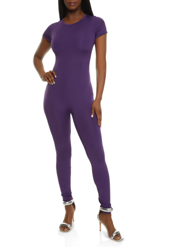 Short Sleeve Crew Neck Jumpsuit sold by Rainbow
