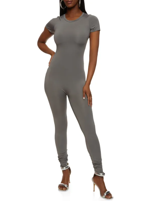 Short Sleeve Crew Neck Jumpsuit sold by Rainbow