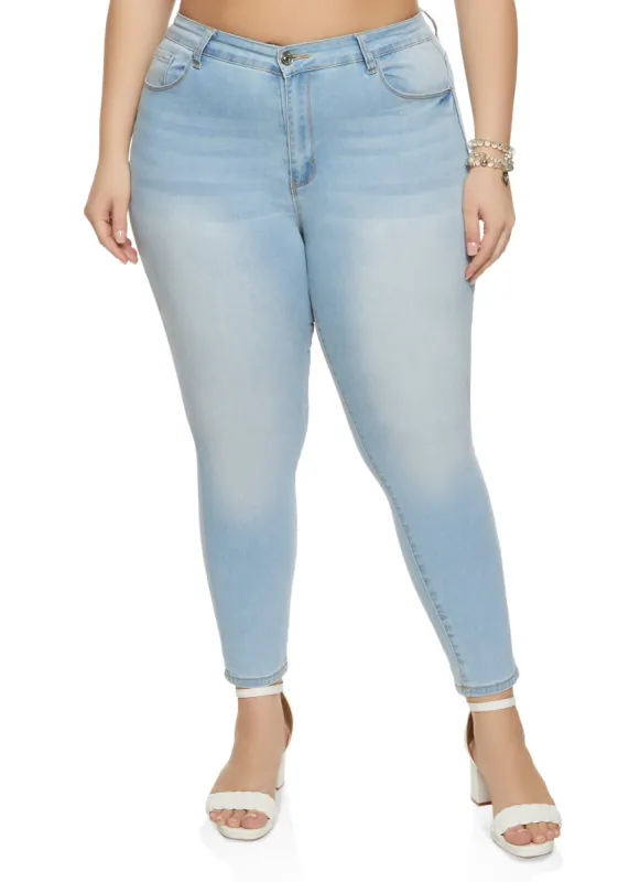 Plus Size WAX High Waist Whiskered Jeans sold by Rainbow