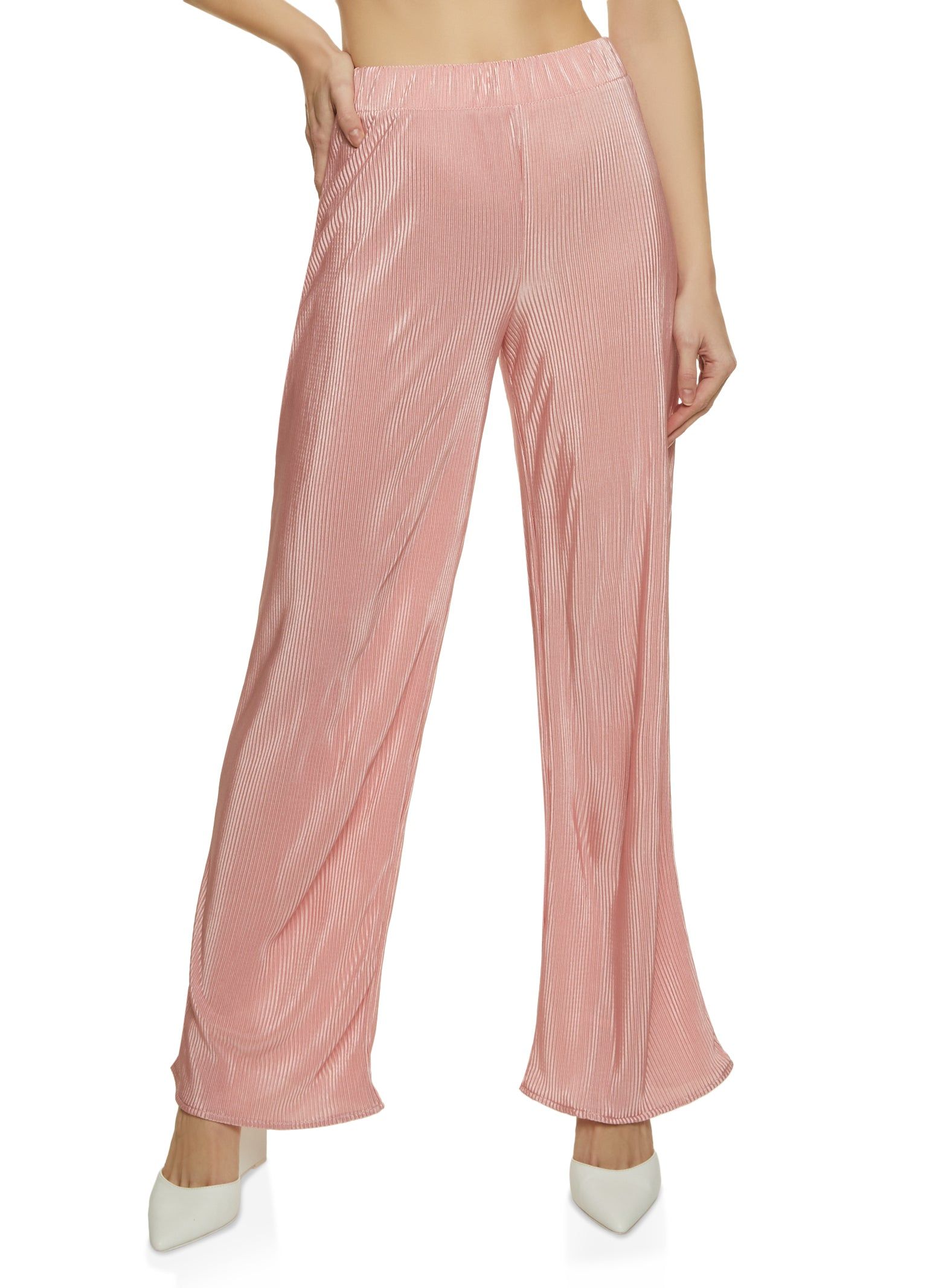 High Waist Plisse Palazzo Pants sold by Rainbow