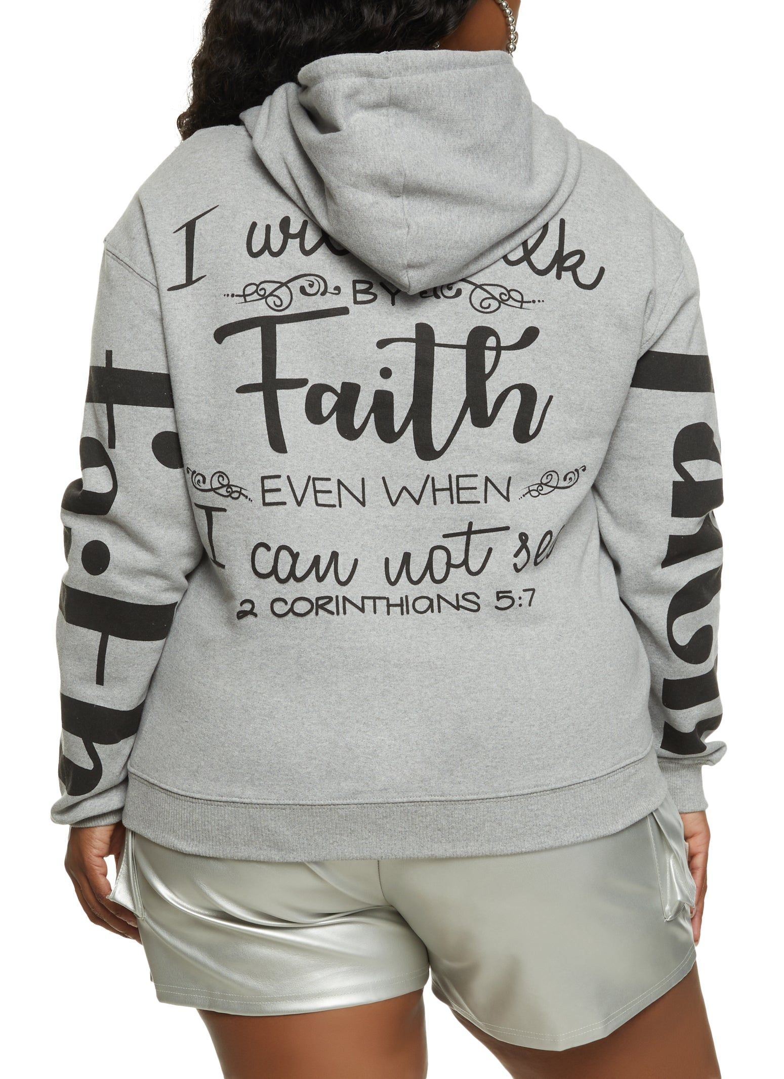 Plus Size Walk By Faith Not By Sight Graphic Hoodie sold by Rainbow product image thumbnail 2