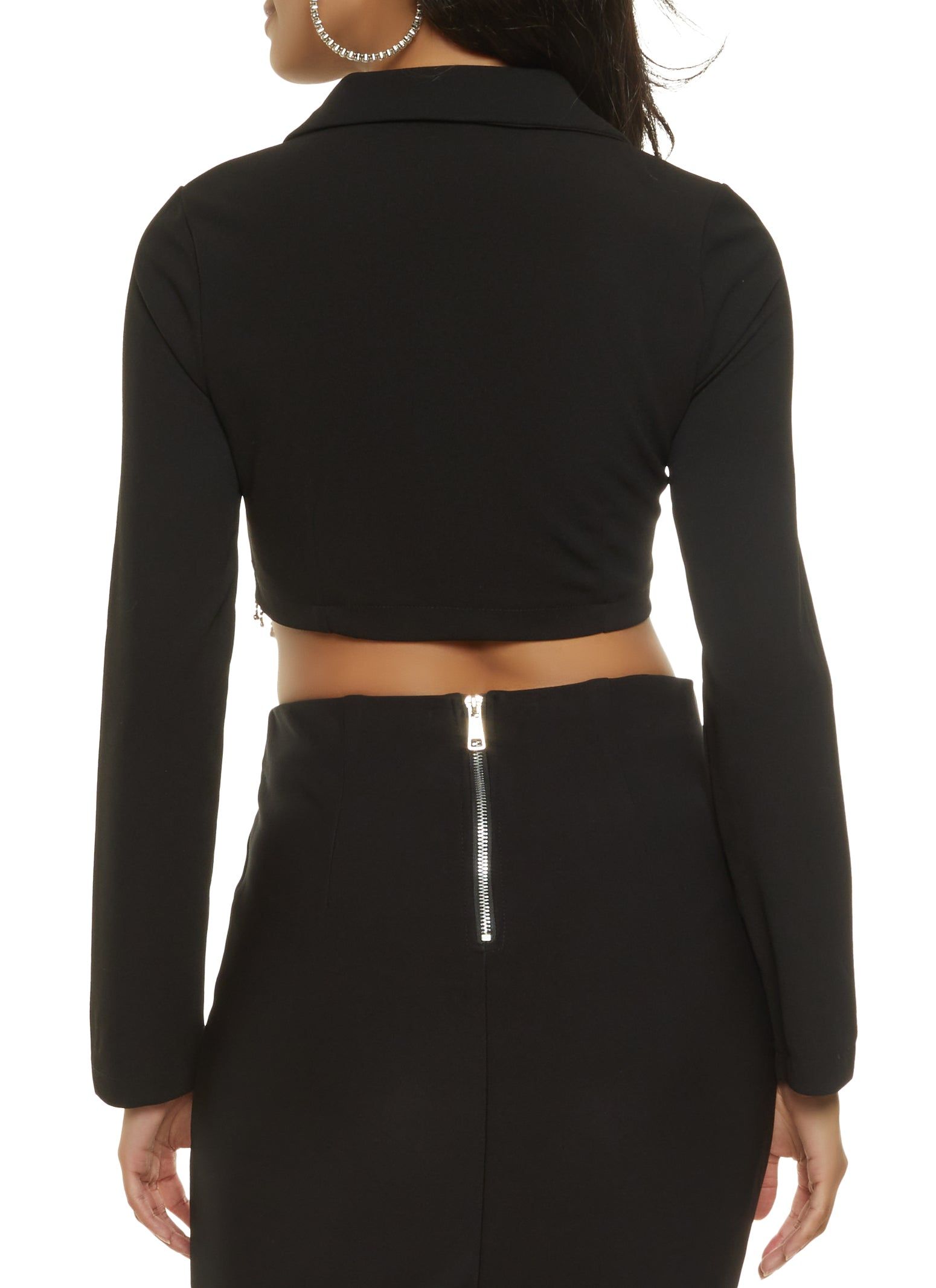 Rhinestone Trim Cropped Blazer sold by Rainbow product image thumbnail 3