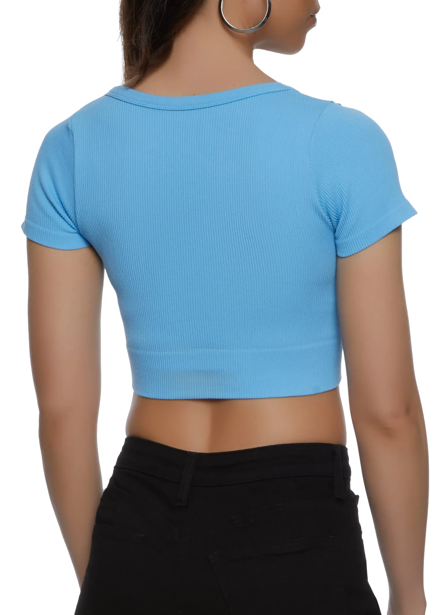 Seamless Ribbed V Neck Crop Top sold by Rainbow product image thumbnail 2