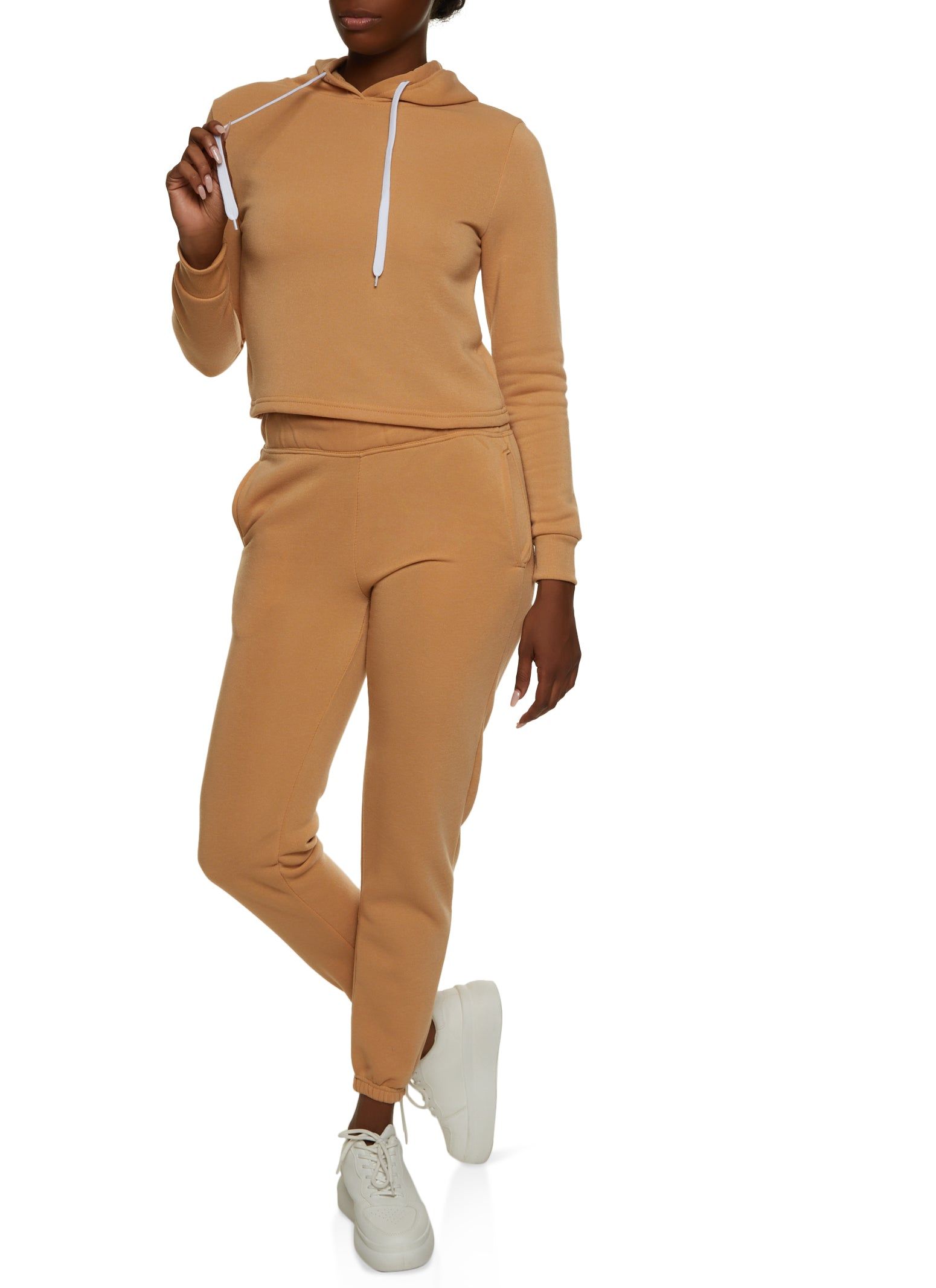 Fleece Hooded Cropped Sweatshirt sold by Rainbow product image thumbnail 2