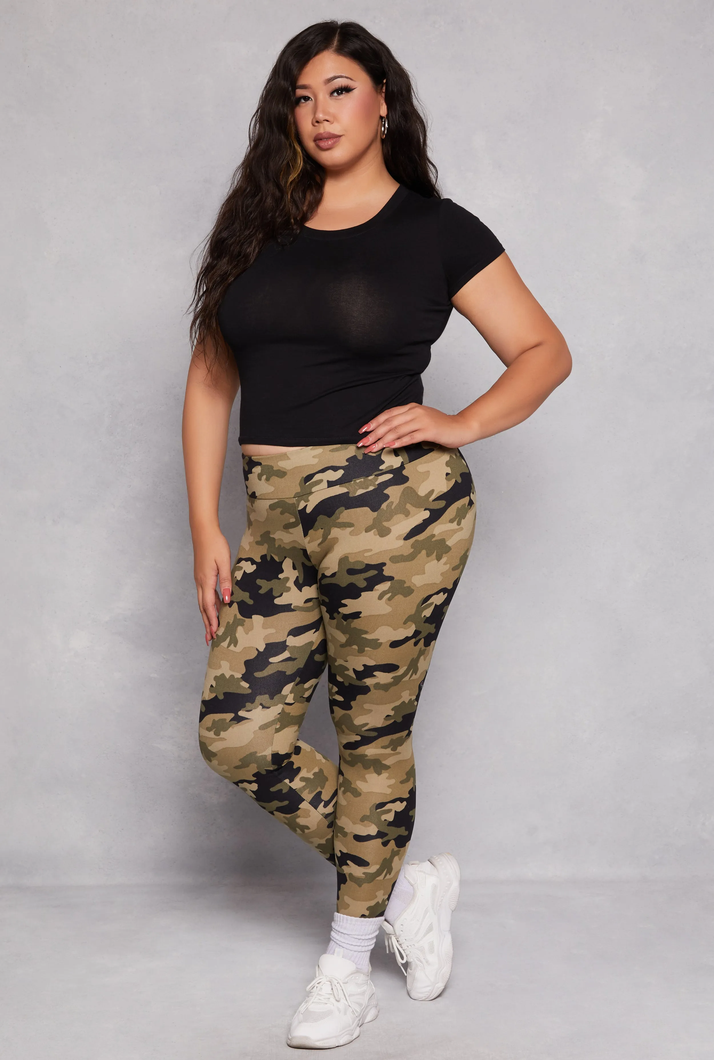 Plus Size Camo High Waist Leggings sold by Rainbow
