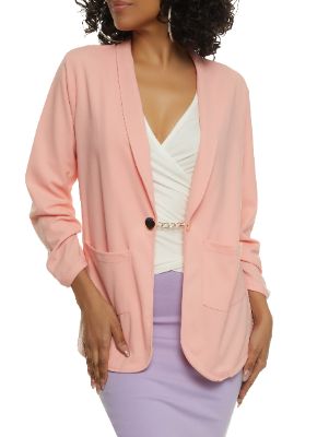 Ruched Sleeve Chain Detail Blazer sold by Rainbow