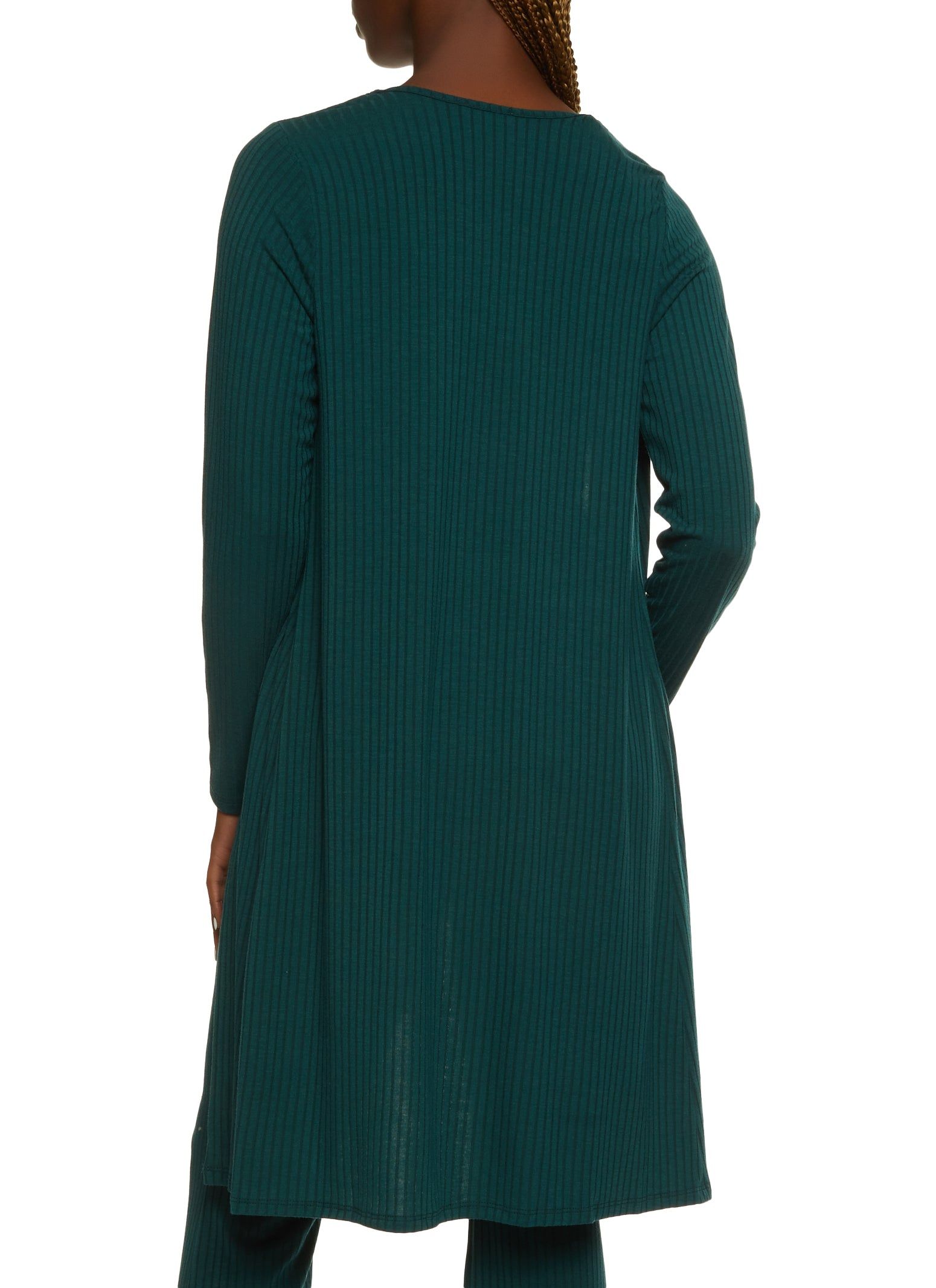 Ribbed Knit Cropped Tank Top and Duster Set sold by Rainbow product image thumbnail 3