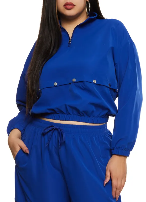 Plus Size Zip Neck Tear Away Track Jacket sold by Rainbow