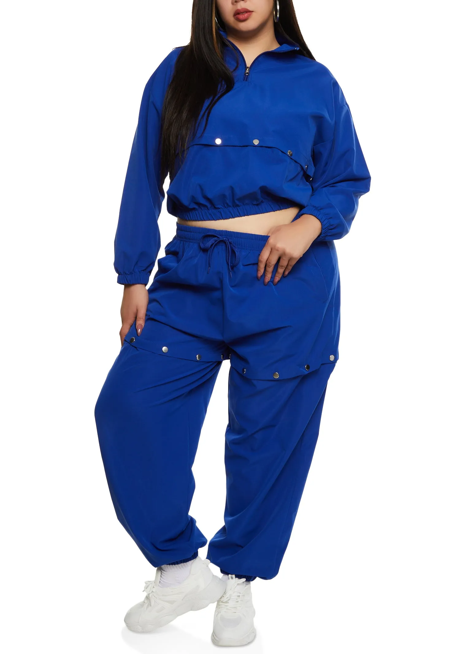 Plus Size Zip Neck Tear Away Track Jacket sold by Rainbow product image thumbnail 2