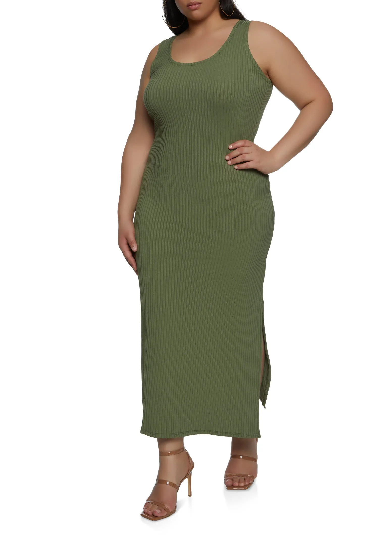 Plus Size Ribbed Maxi Tank Dress sold by Rainbow product image thumbnail 2