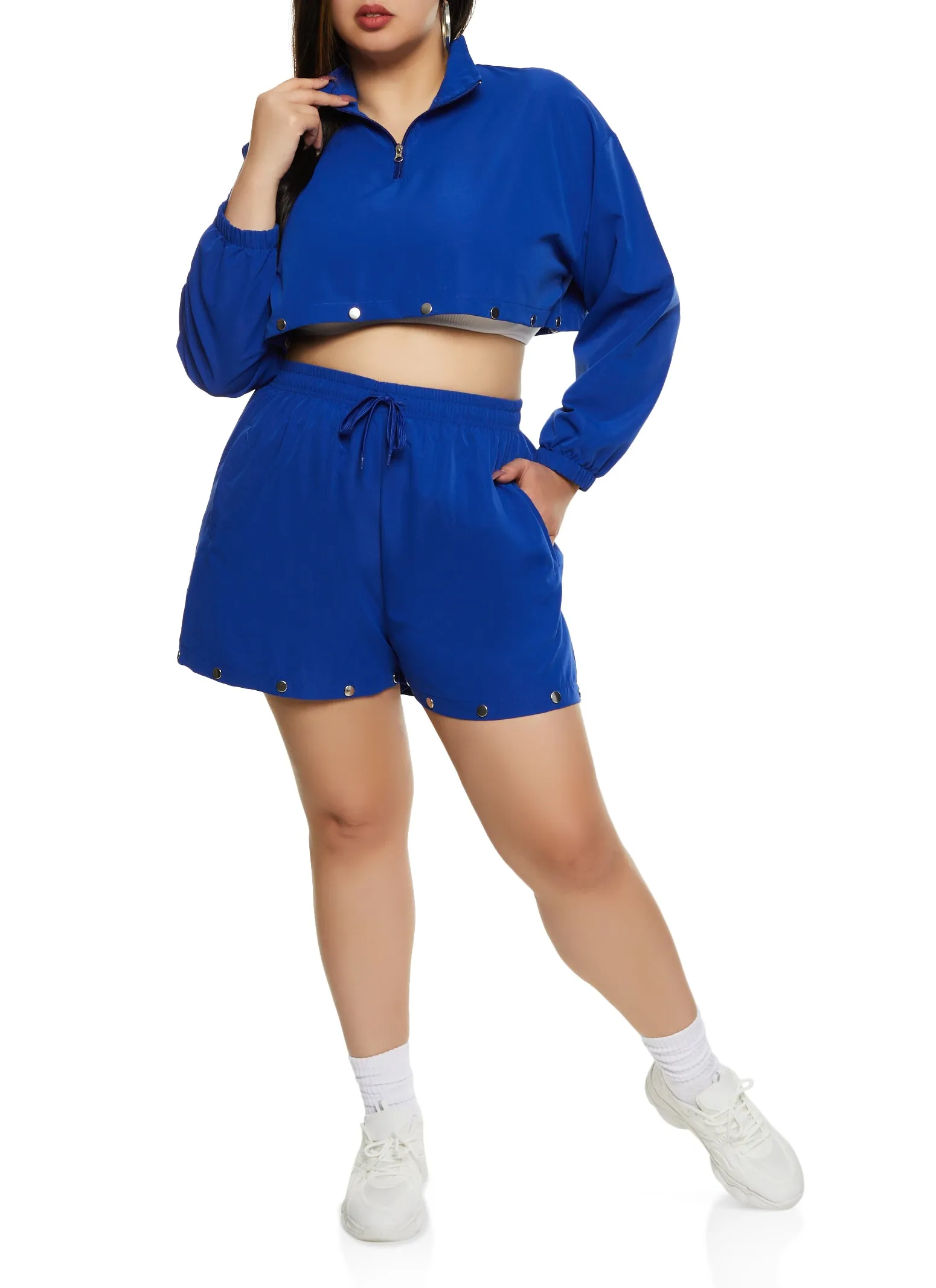 Plus Size Zip Neck Tear Away Track Jacket sold by Rainbow product image thumbnail 5