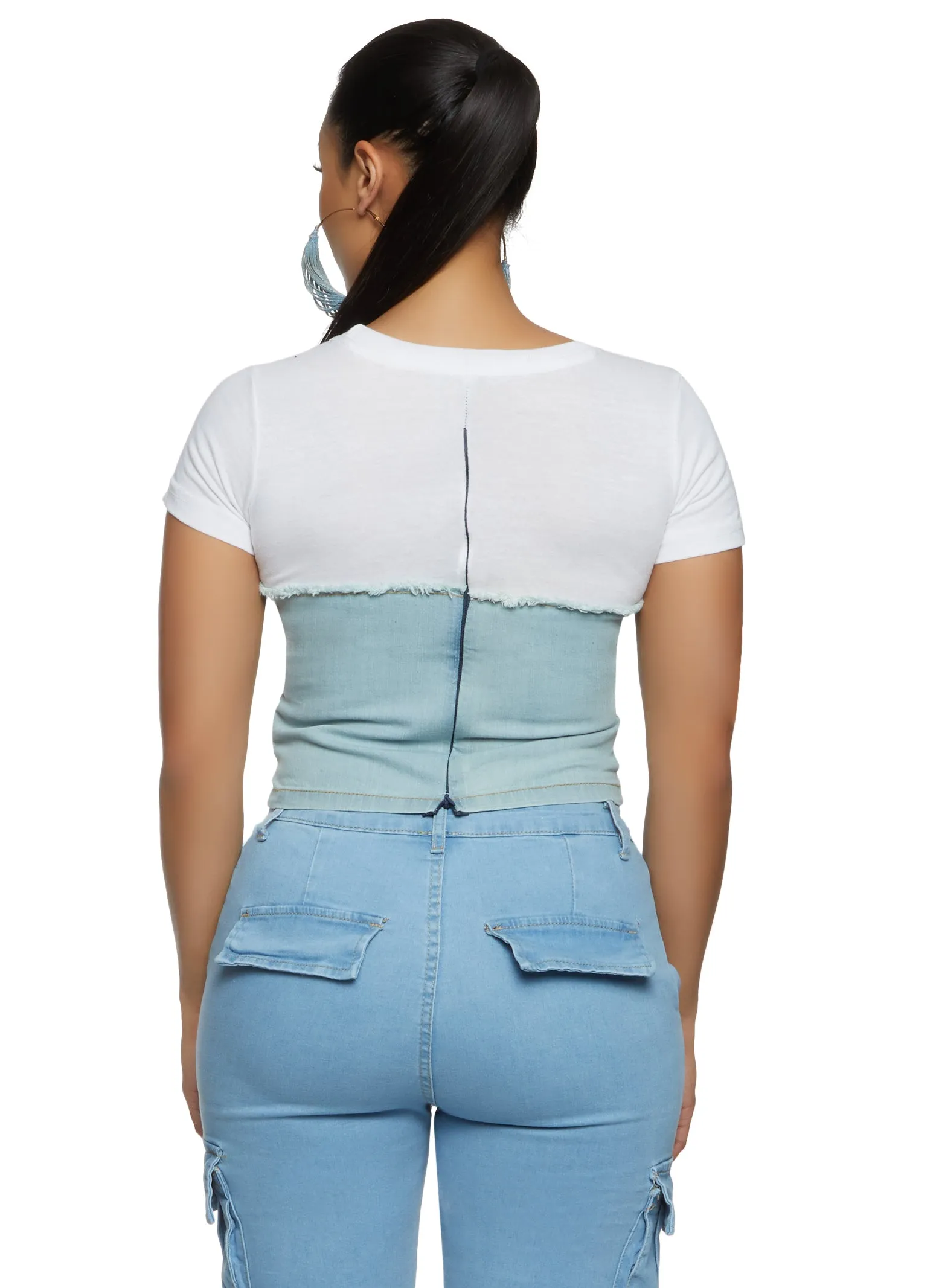 Zip Back Corset Denim T Shirt sold by Rainbow product image thumbnail 2