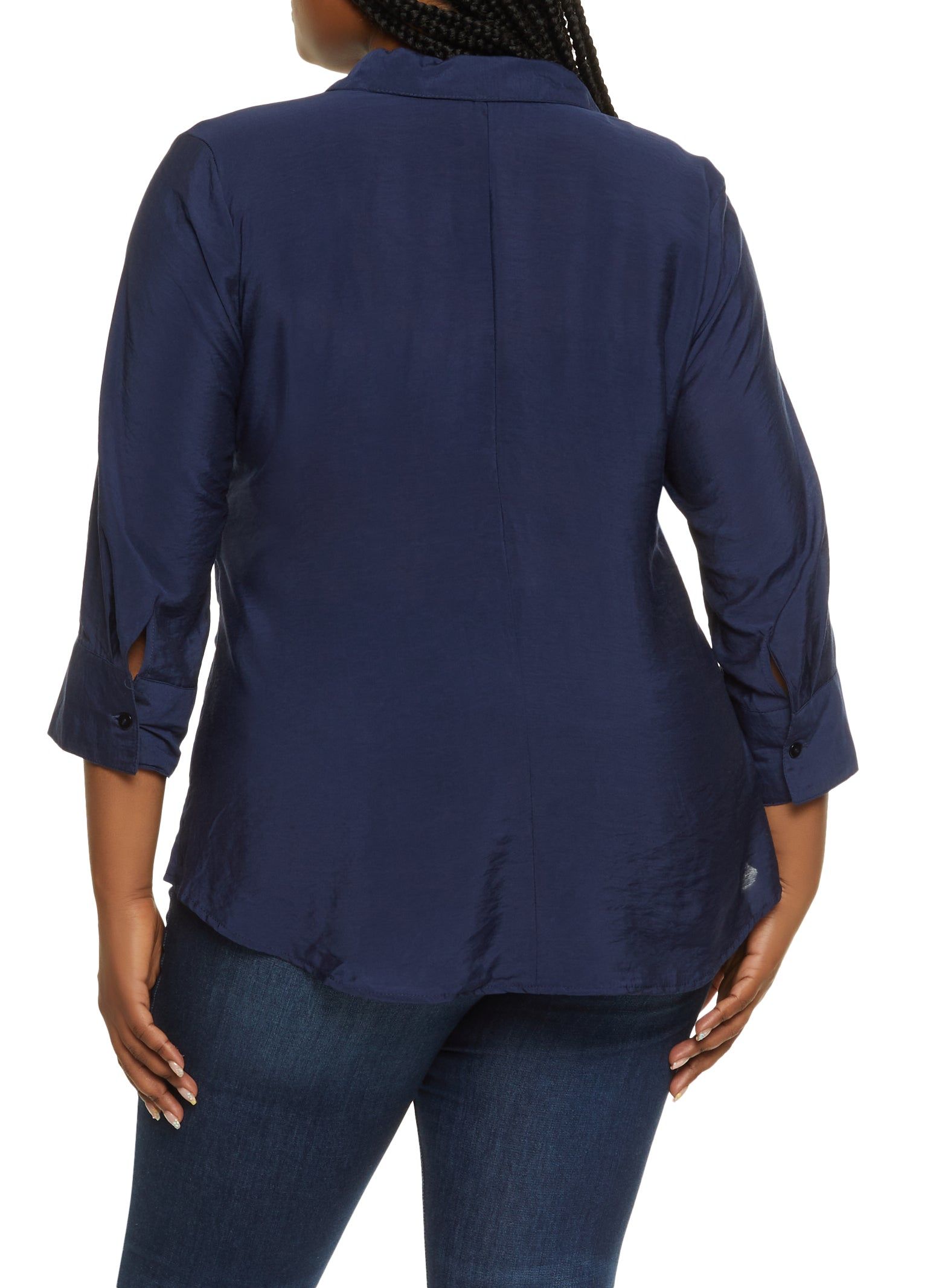 Plus Size Ruched Solid Shirt sold by Rainbow product image thumbnail 2