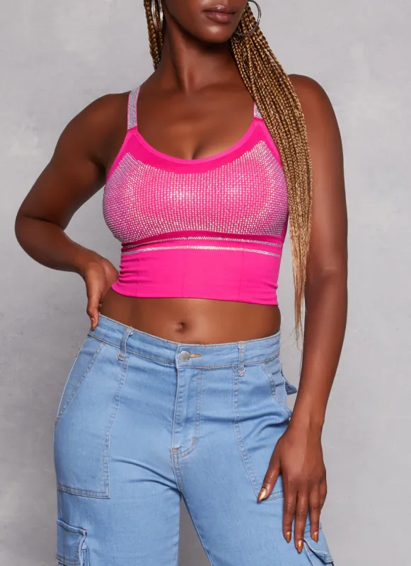 Seamless Rhinestone Cropped Cami sold by Rainbow