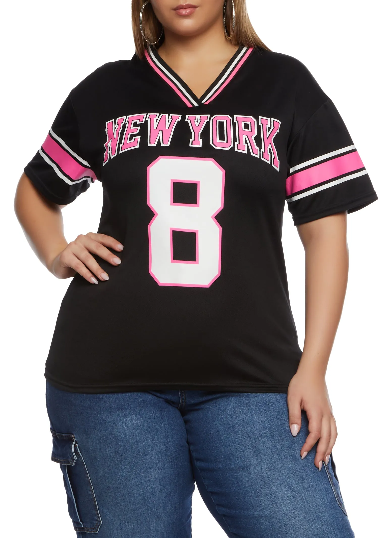 Plus Size New York 8 Football Jersey sold by Rainbow product image thumbnail 2