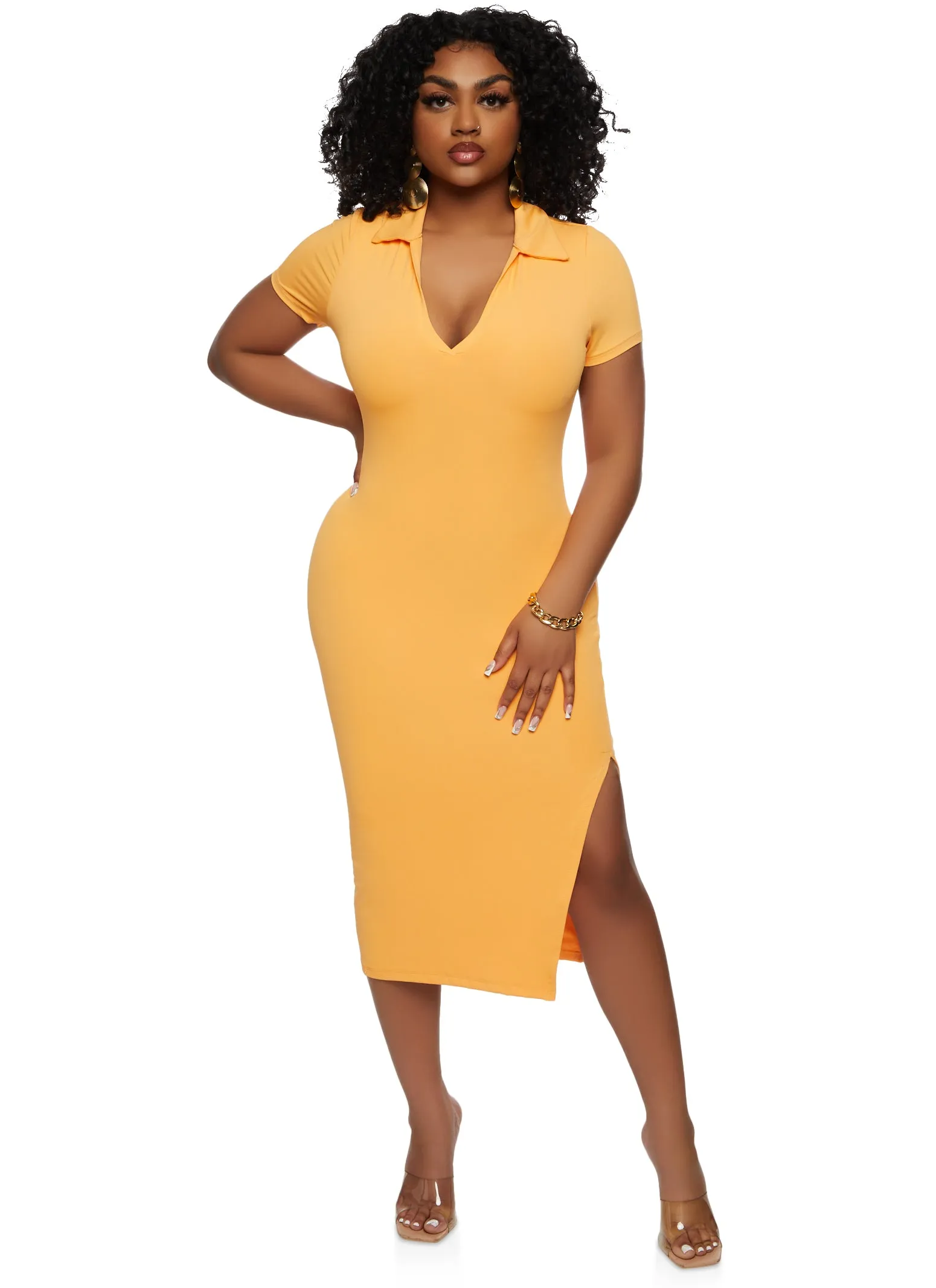 Haute Monde Collared Bodycon Midi Dress sold by Rainbow product image thumbnail 2