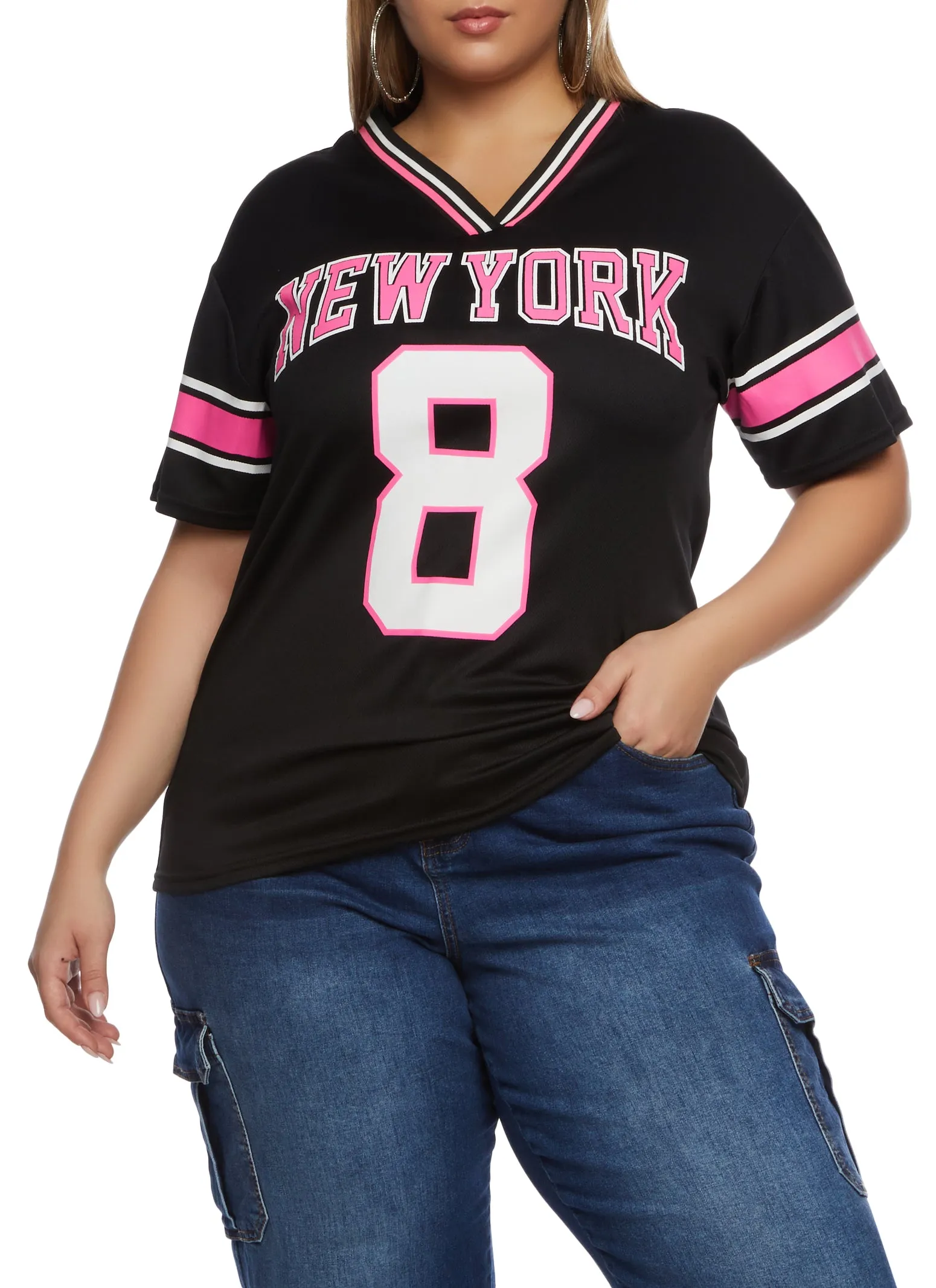 Plus Size New York 8 Football Jersey sold by Rainbow