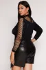 Plus Size Keyhole Fishnet Detail Long Sleeve Bodysuit sold by Rainbow
