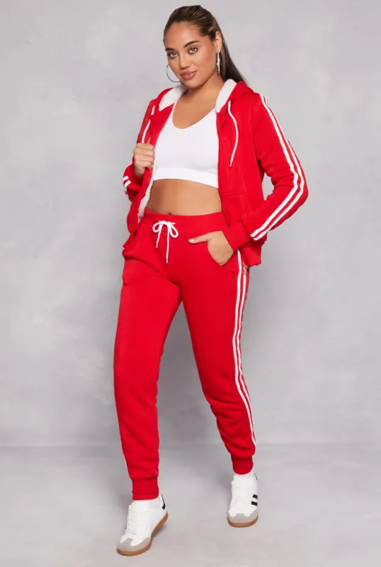 Varsity Stripe Drawstring Joggers sold by Rainbow
