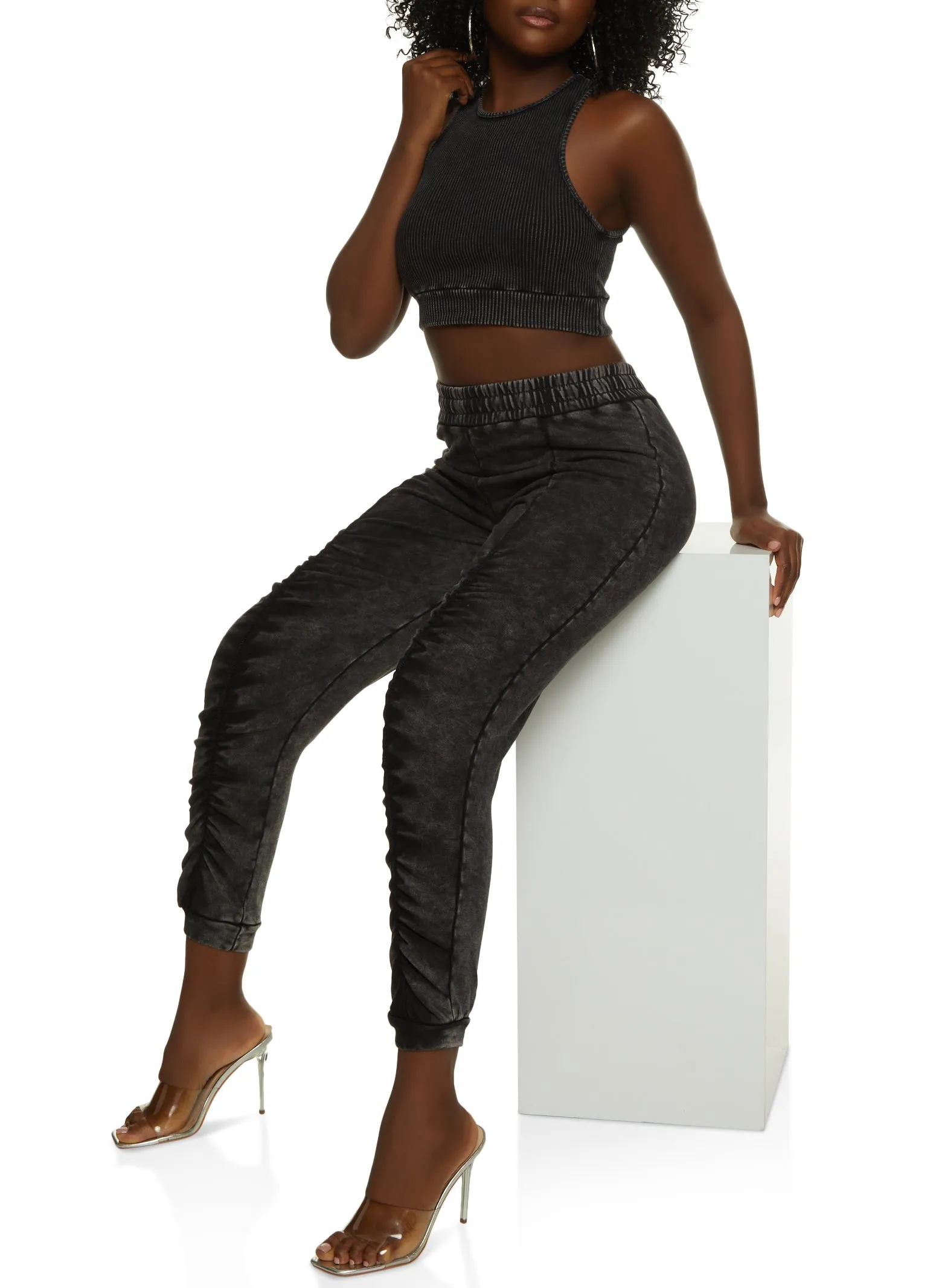 Ribbed Knit Acid Wash Tank Top sold by Rainbow product image thumbnail 2