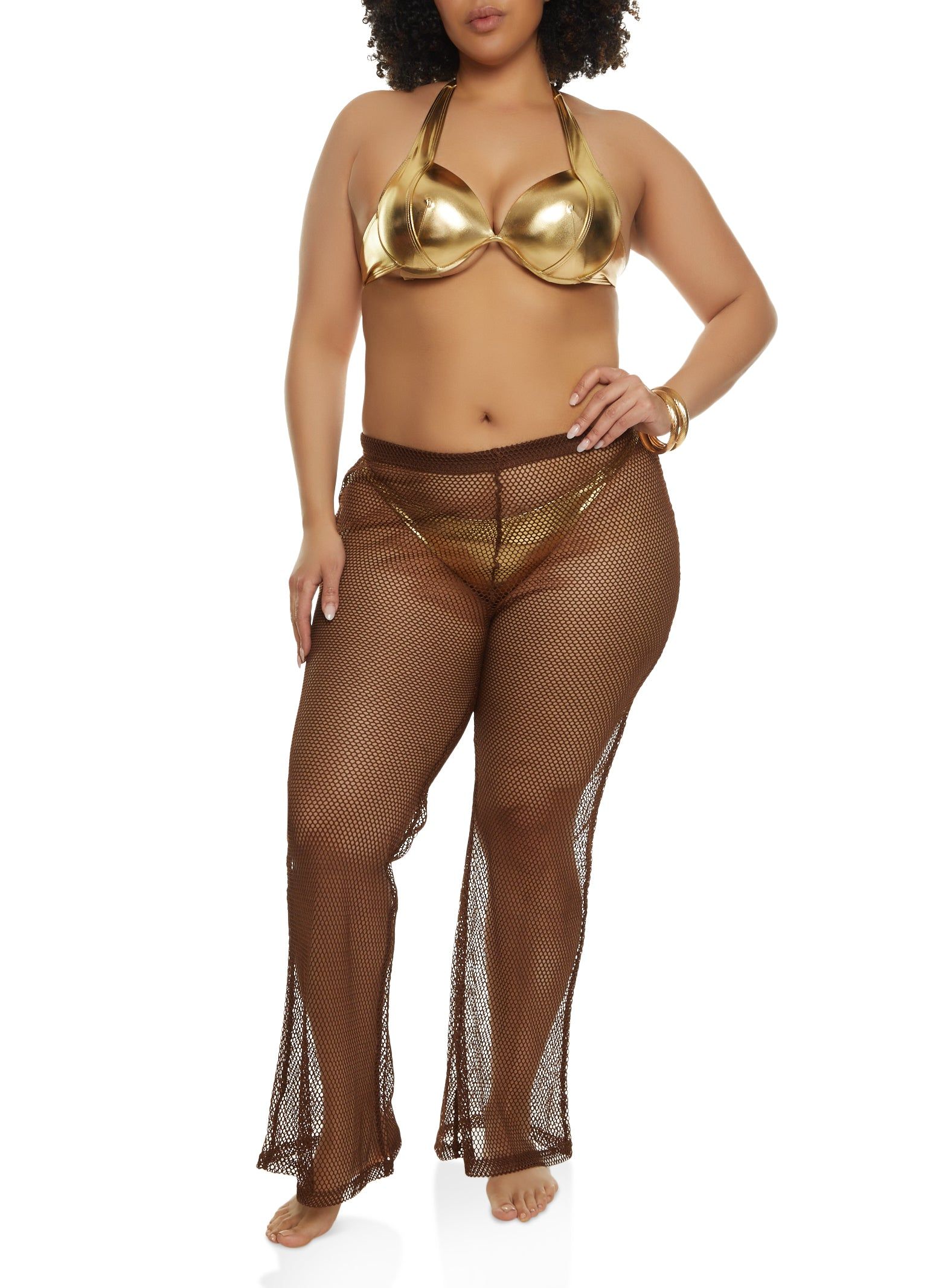 Plus Size Fishnet Cover Up Pants sold by Rainbow product image thumbnail 2