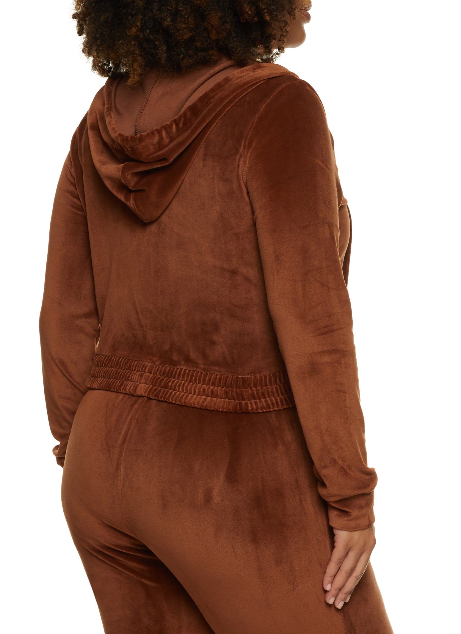 Plus Size Velour Zip Front Hoodie sold by Rainbow product image thumbnail 3