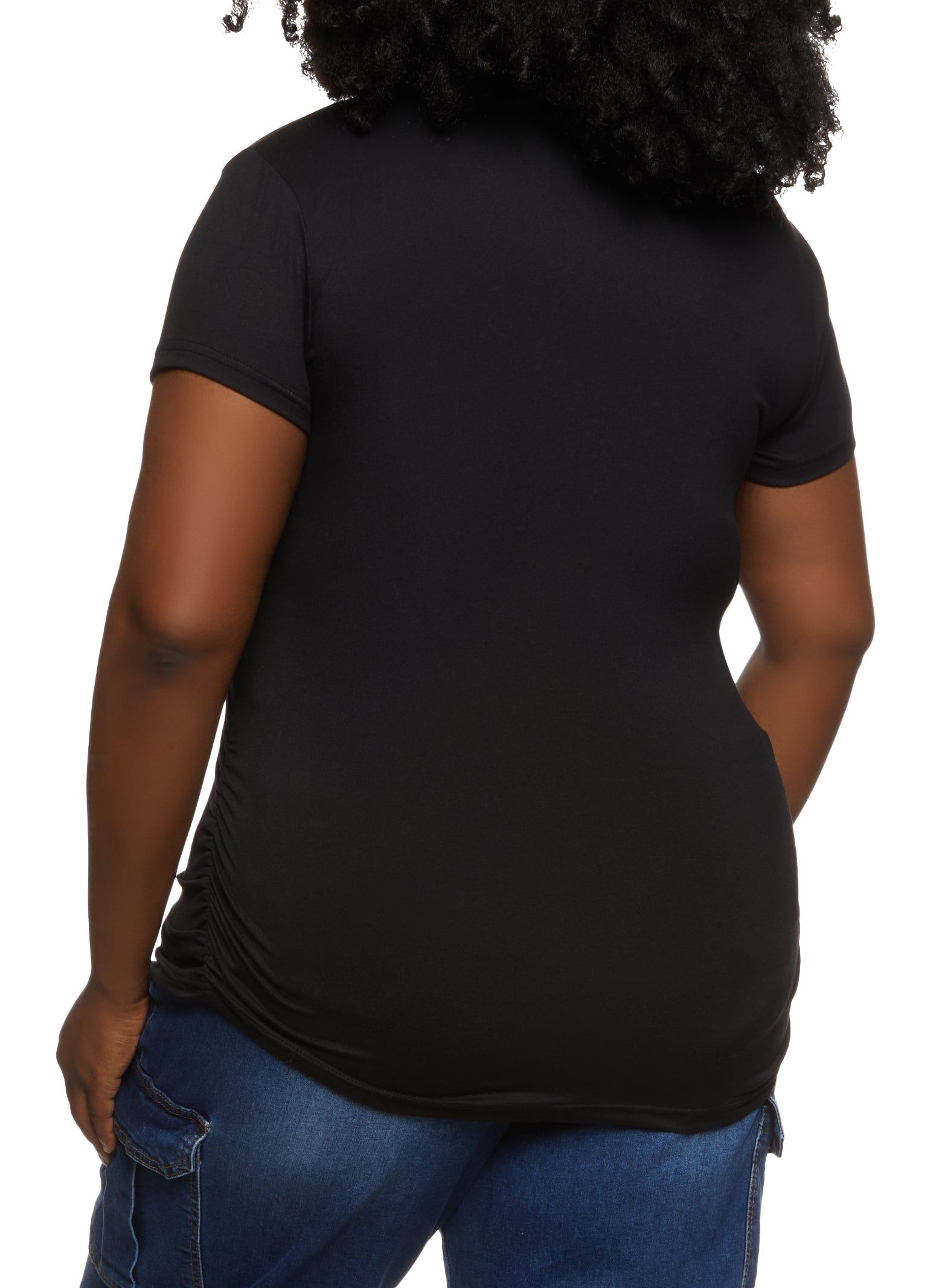 Plus Size Thou Shall Not Try Me Embossed Foil Graphic Tee sold by Rainbow product image thumbnail 2