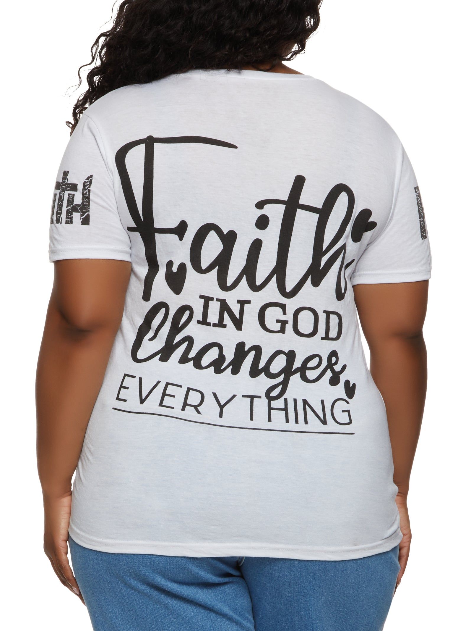 Plus Size Faith In God Changes Everything Tee sold by Rainbow product image thumbnail 2