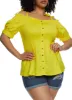 Plus Size Smocked Tie Strap Cold Shoulder Top sold by Rainbow