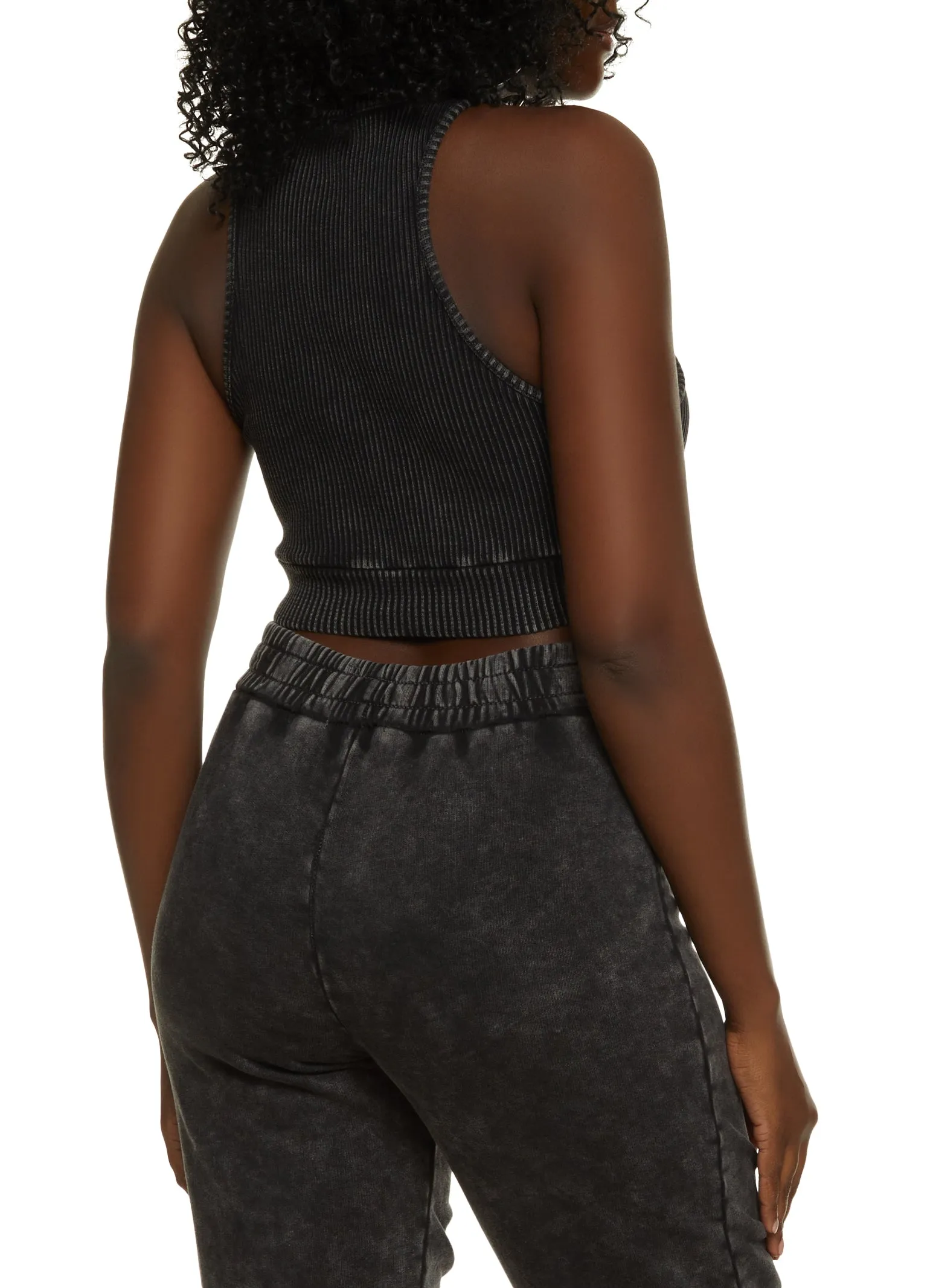Ribbed Knit Acid Wash Tank Top sold by Rainbow product image thumbnail 3
