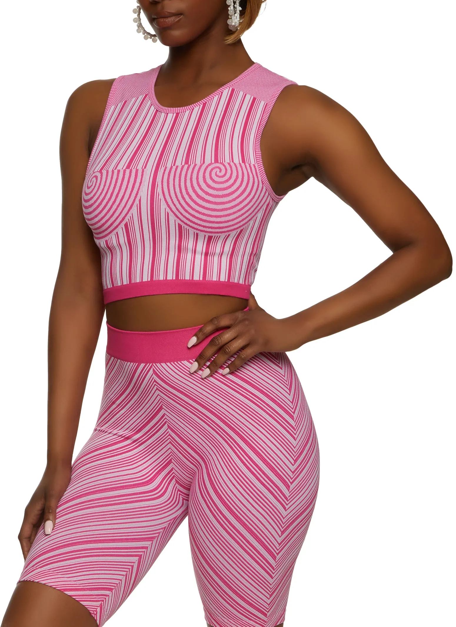 Seamless Striped Cropped Tank Top sold by Rainbow product image thumbnail 2