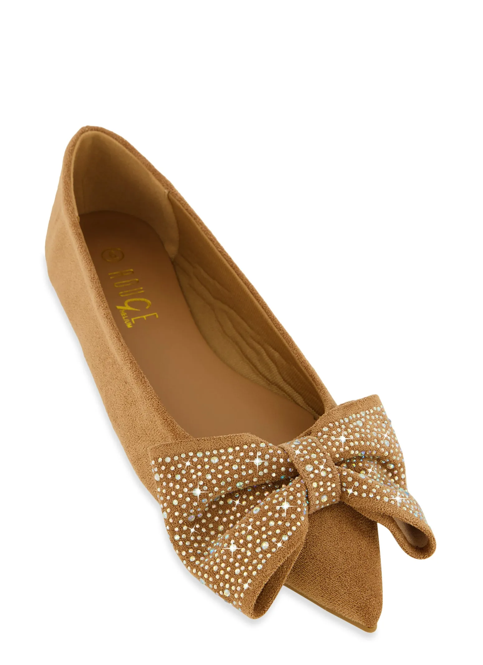 Rhinestone Studded Bow Pointed Toe Flats sold by Rainbow