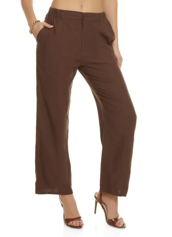 Linen Pintuck Wide Leg Pants sold by Rainbow