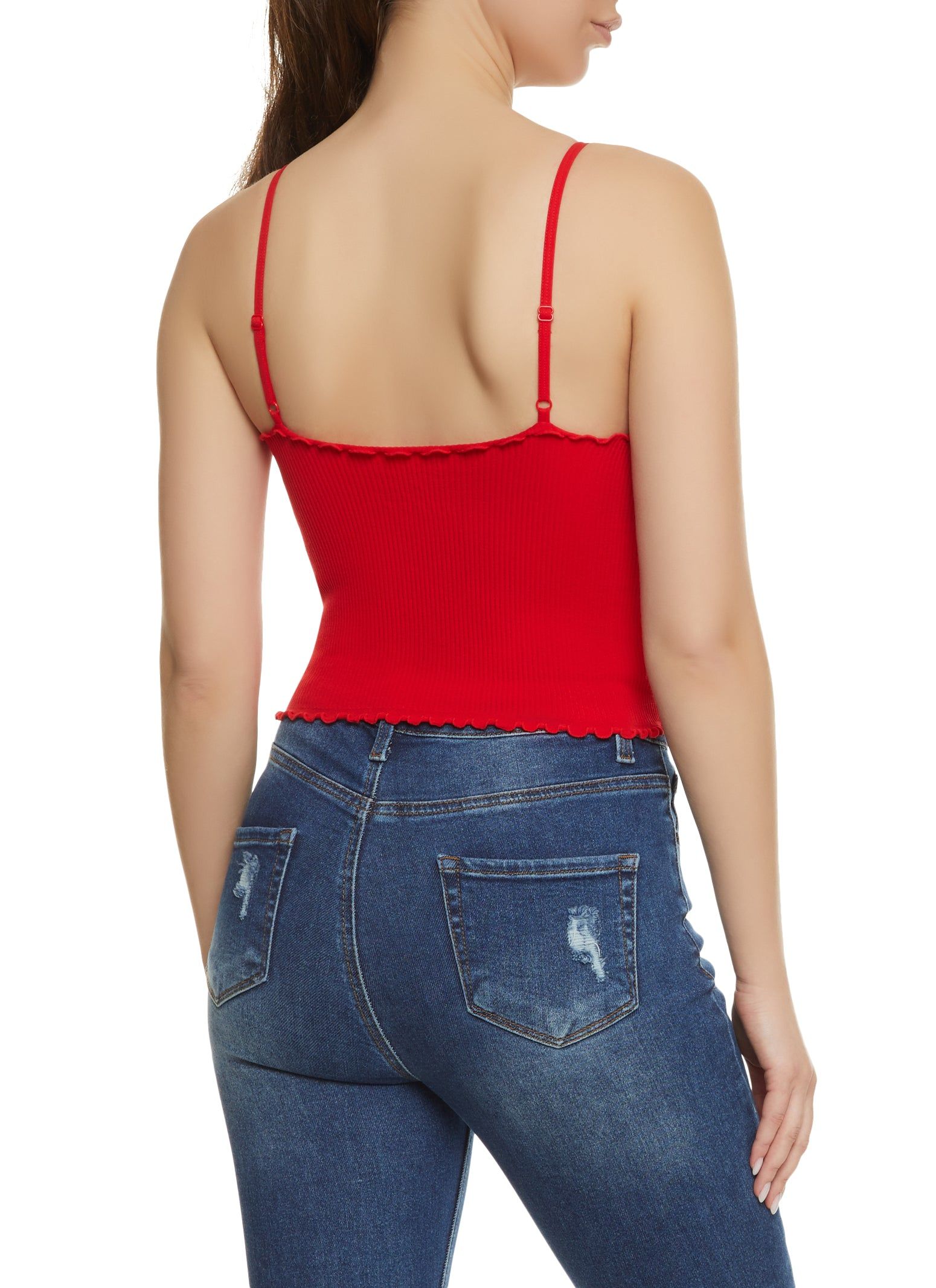 Ribbed Knit Lettuce Edge Cami sold by Rainbow product image thumbnail 2