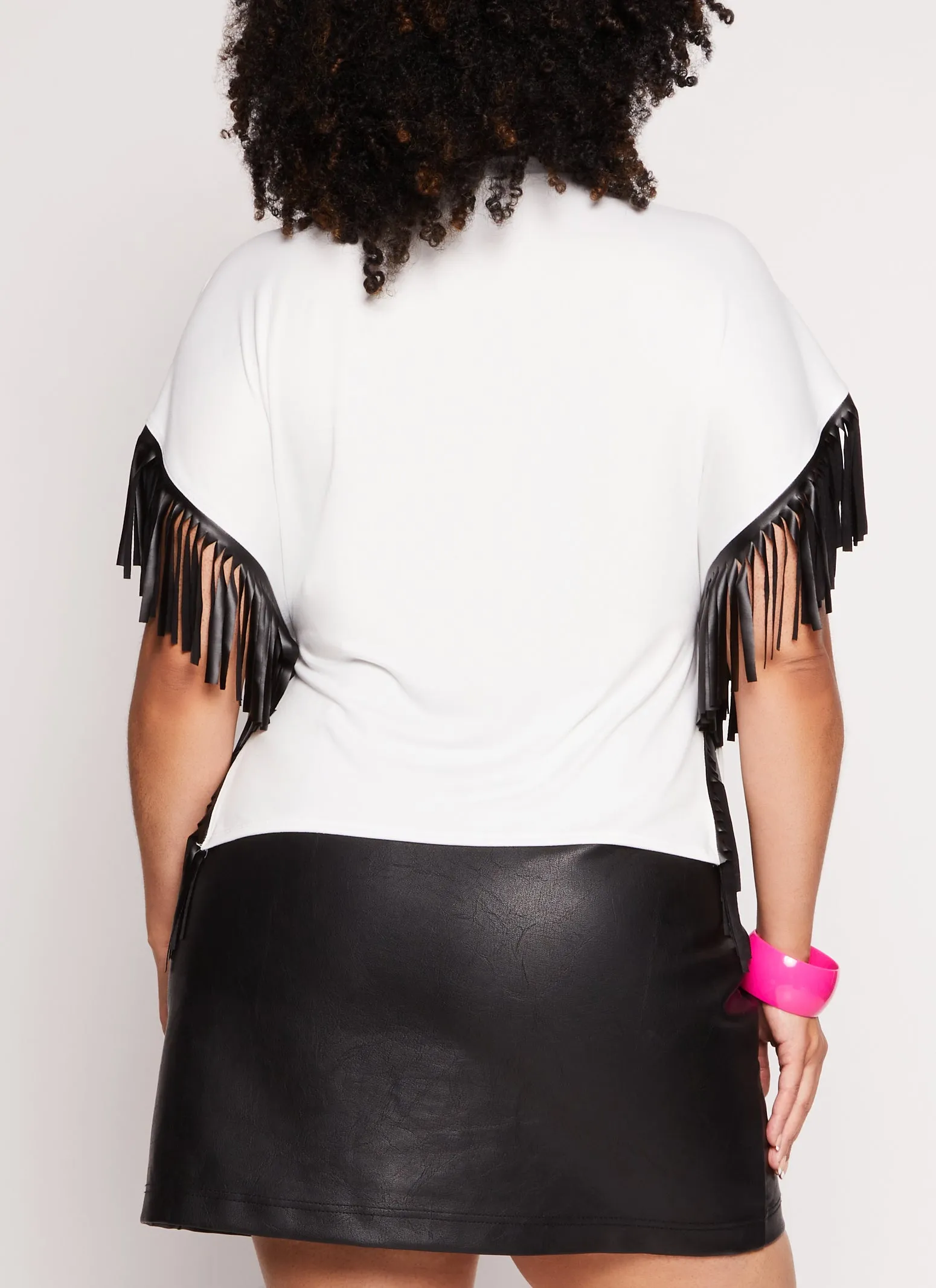 Plus Size Skyline Fringe Hem Graphic Tee sold by Rainbow product image thumbnail 3
