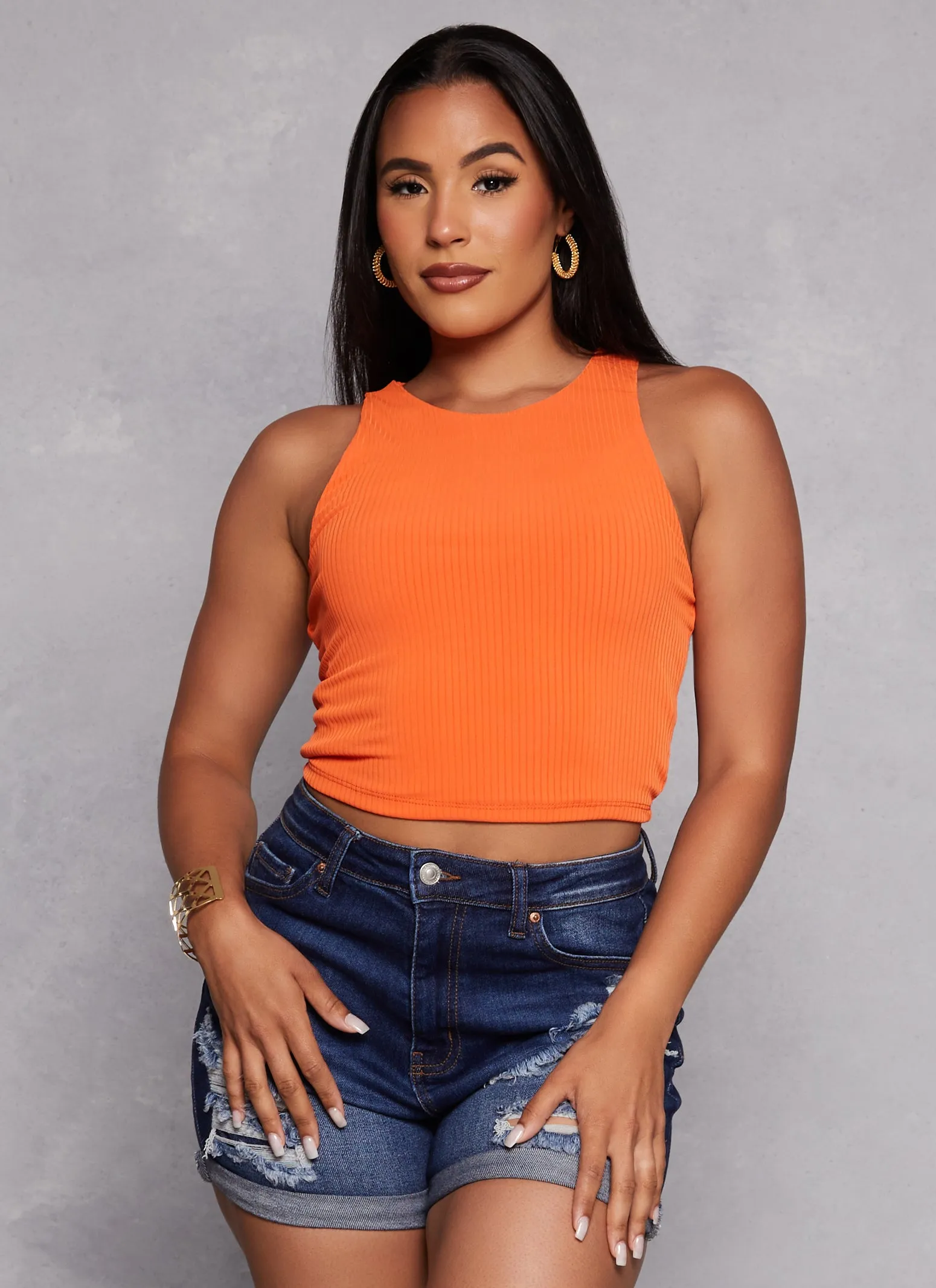 Iris Ribbed Knit Cropped Tank Top sold by Rainbow