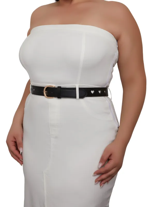 Plus Size Cut Out Heart Faux Leather Belt sold by Rainbow