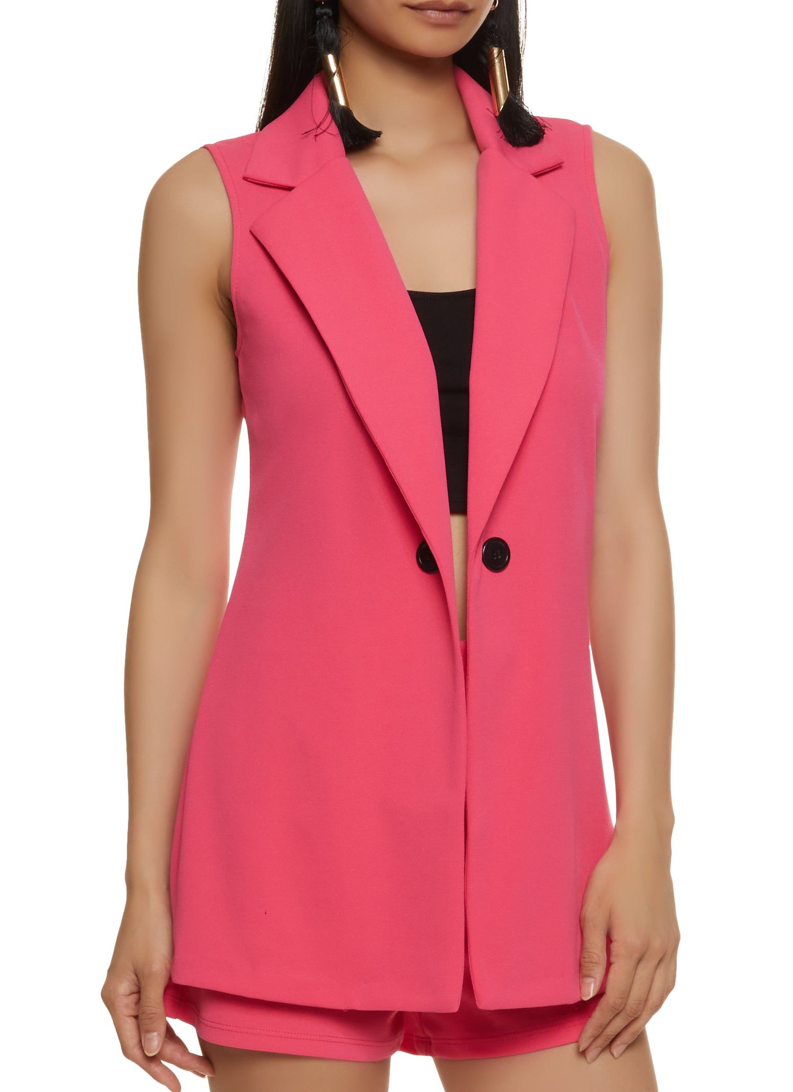 Solid Crepe Knit Blazer Vest sold by Rainbow product image thumbnail 2