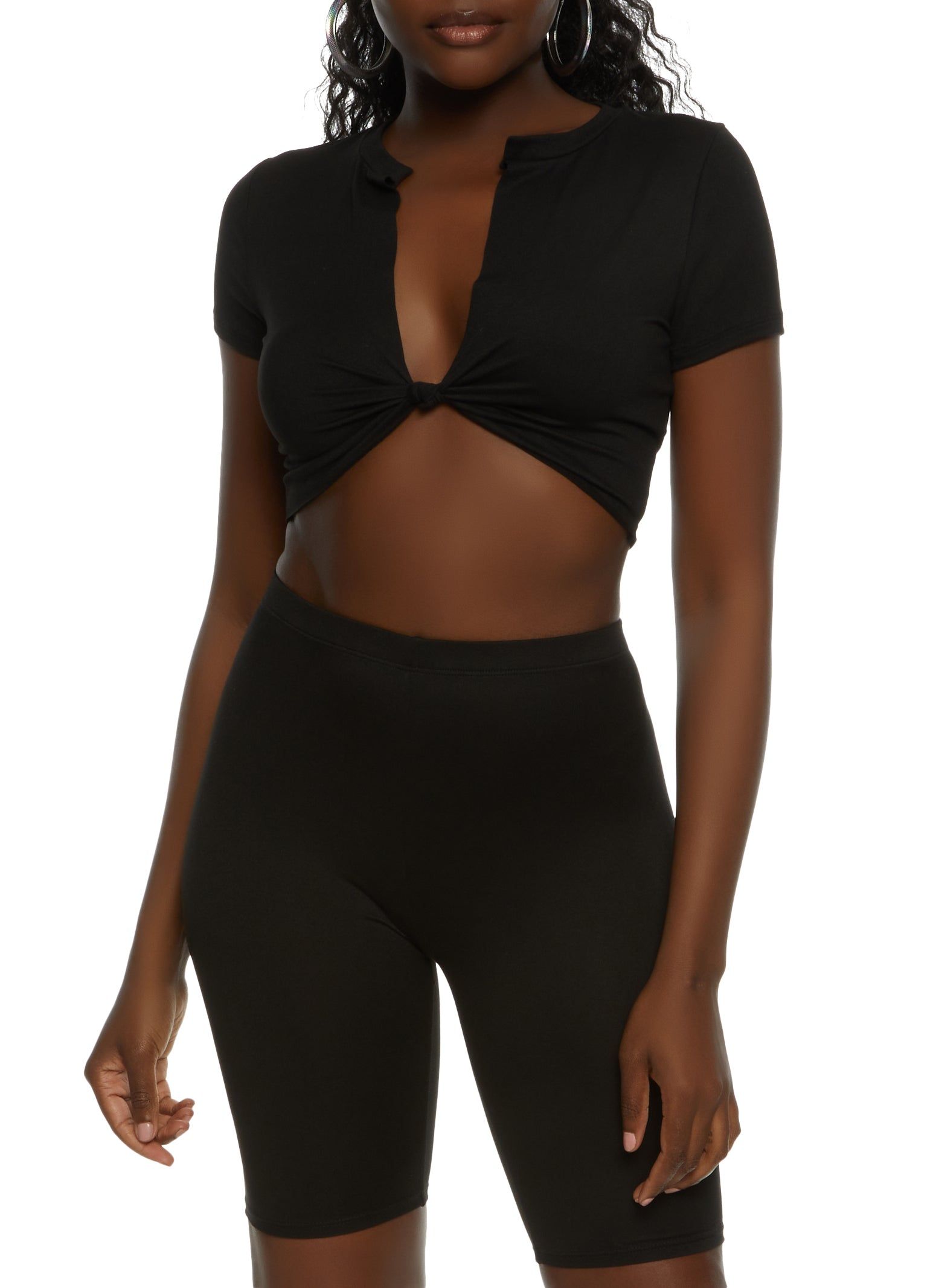 Solid Knot Front Crop Top sold by Rainbow product image thumbnail 2