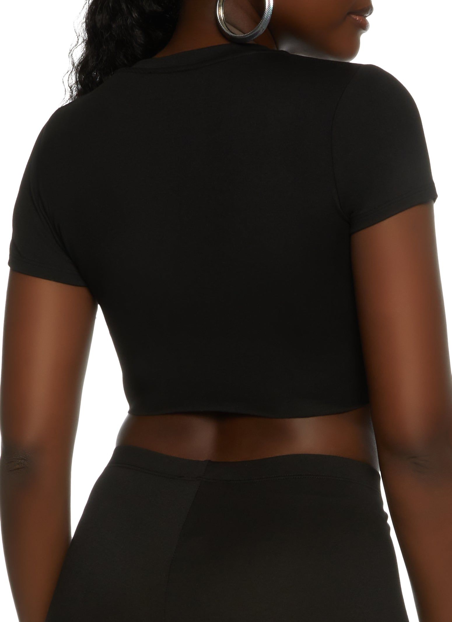 Solid Knot Front Crop Top sold by Rainbow product image thumbnail 3