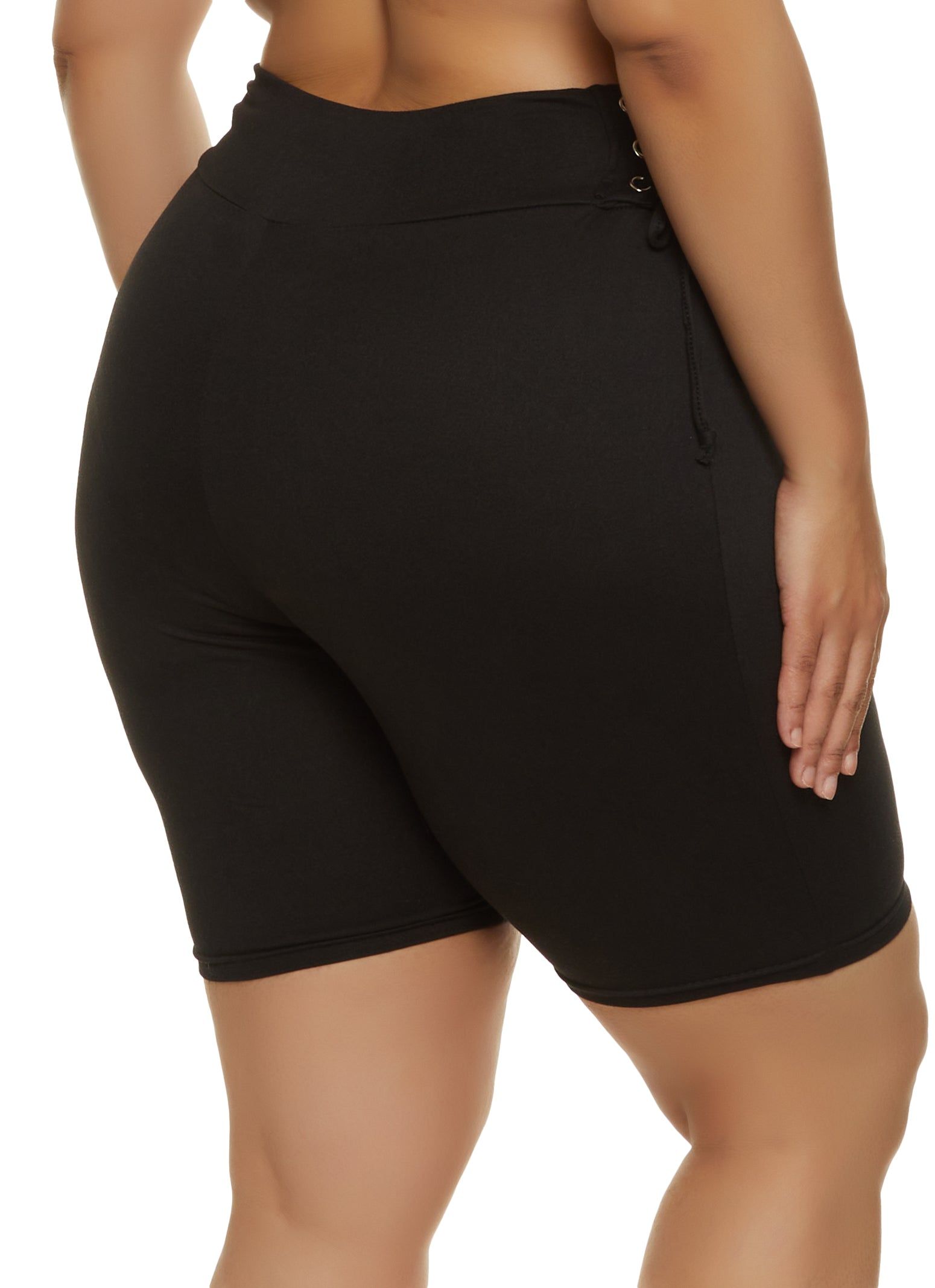 Plus Size Lace Up Side Biker Shorts sold by Rainbow product image thumbnail 2