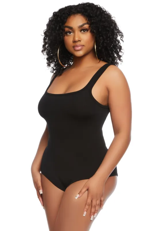 Basic Square Neck Tank Bodysuit sold by Rainbow