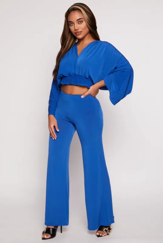 Wide Leg High Waist Pants sold by Rainbow