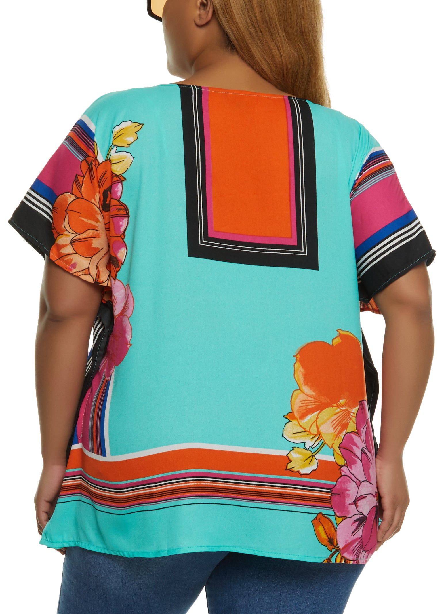 Plus Size Floral Border Print Tunic Top sold by Rainbow product image thumbnail 2
